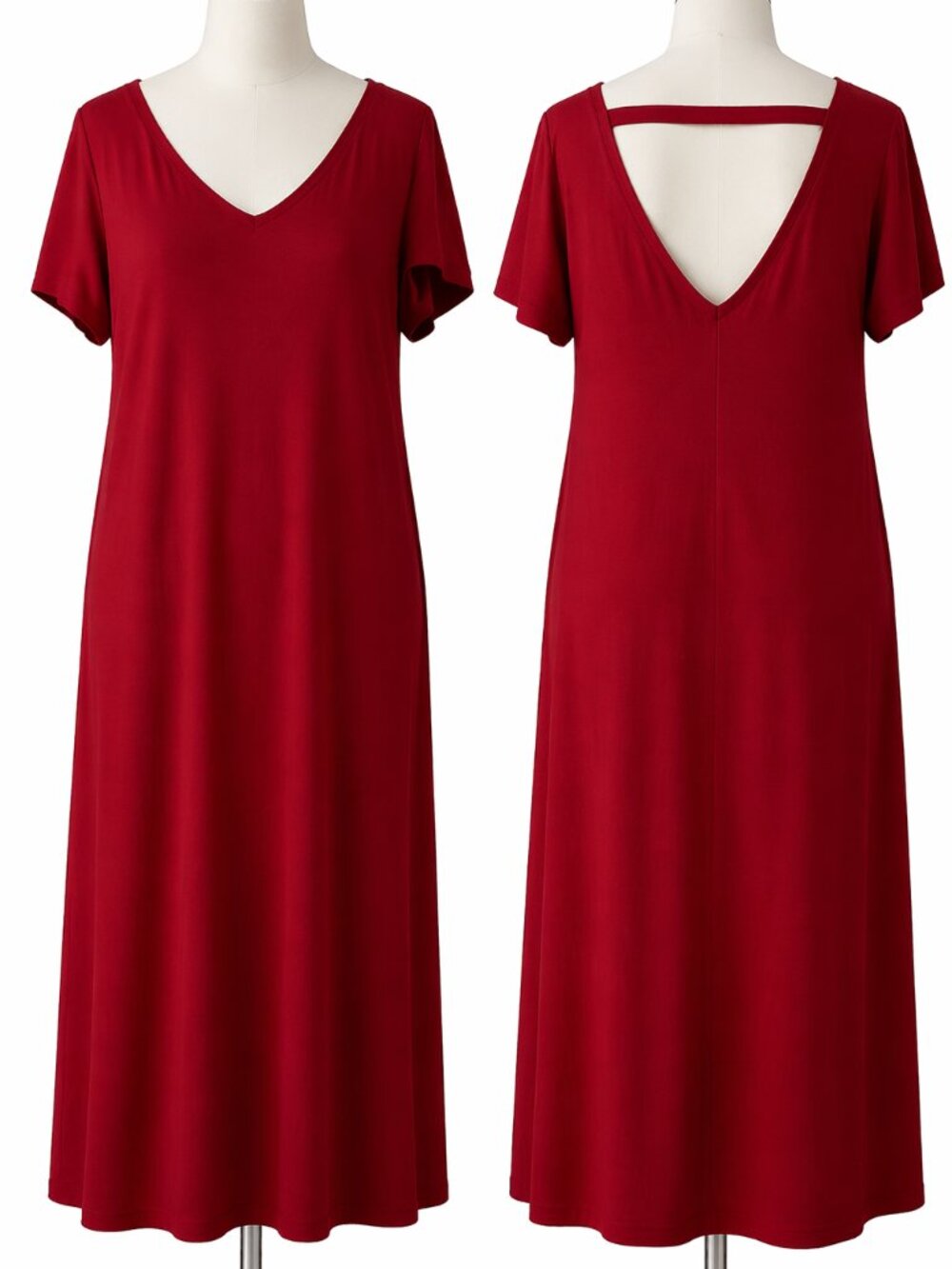 Nemidor Red Maxi Dress Size 16 | Never Worn | Flowy w/ Pockets